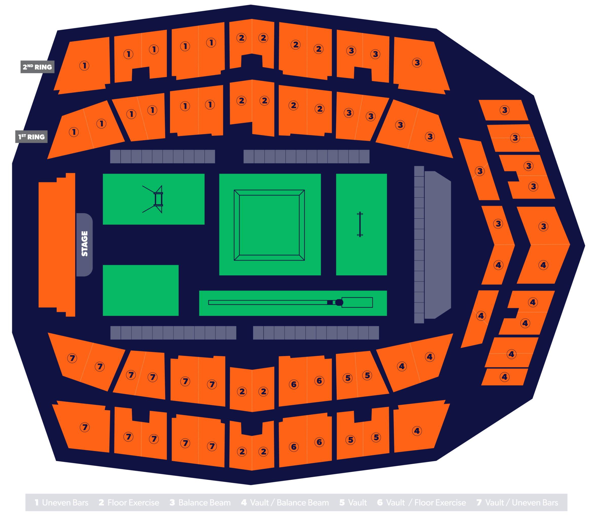 Plattegrond Ahoy WK Turnen_V6-vrouwen_Wit